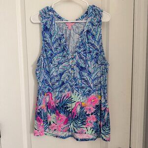 Lilly Pulitzer Essie Sleeveless Top - XL - 100% Cotton